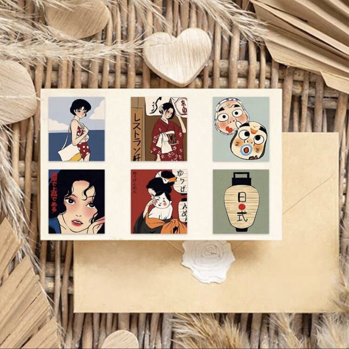 Japanese Retro Waterproof DIY Creative Doodle Stickers (random style) 25pcs/pack