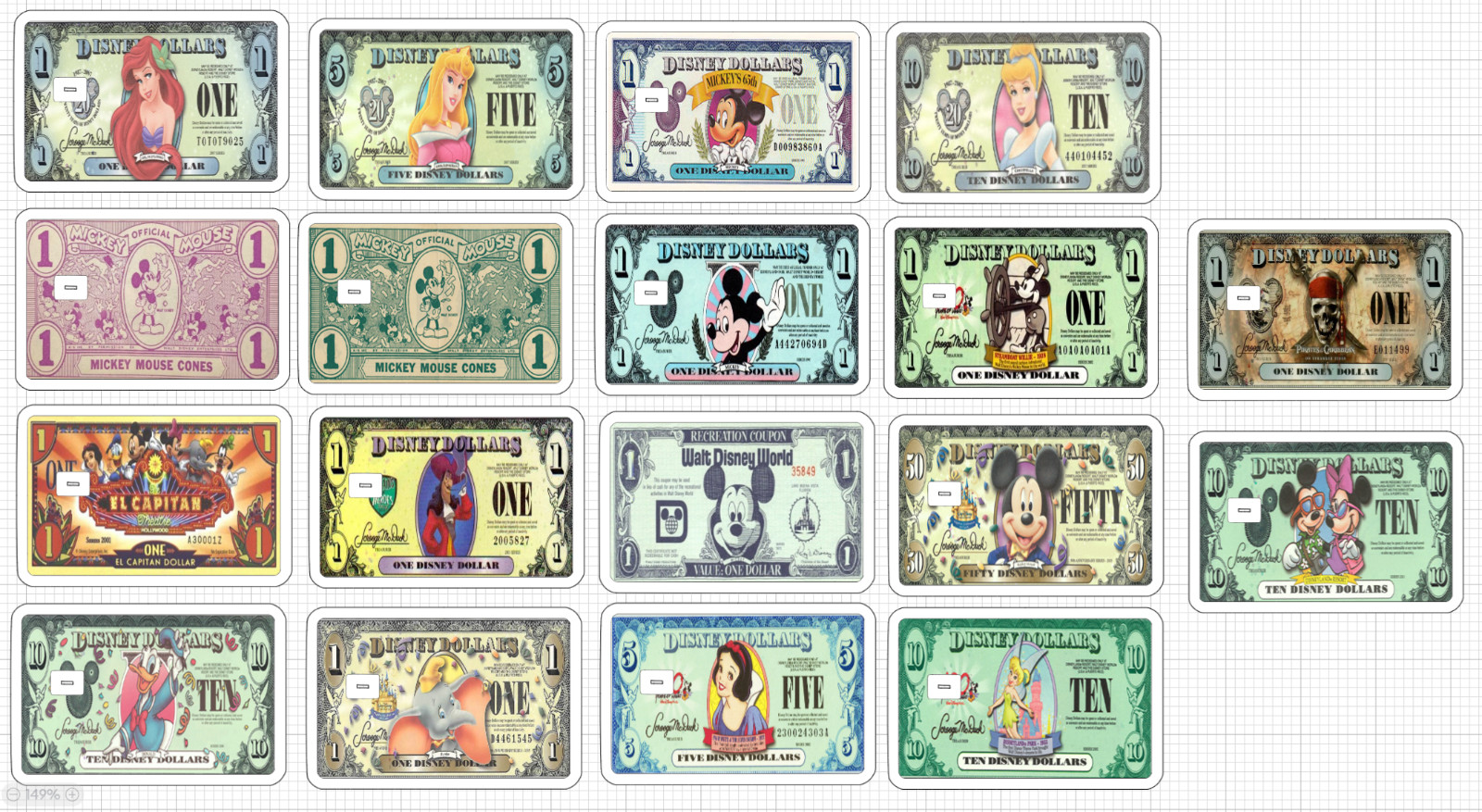 18 Options Disney Dollars Credit Debit Card Skins Disneyland Mickey Mouse Donald