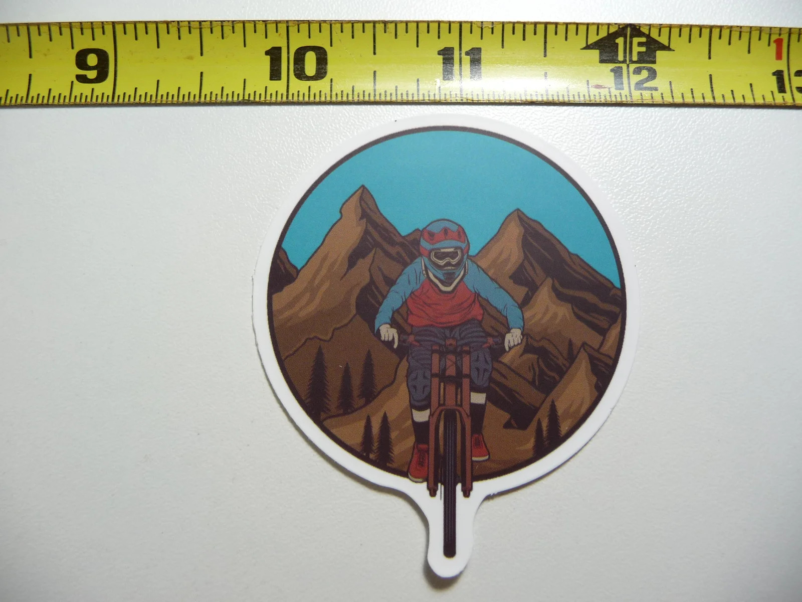 MTB MOUNTAIN BIKE BIKER COMING AT YOU SMALL STICKER DECAL RIDE RIDER