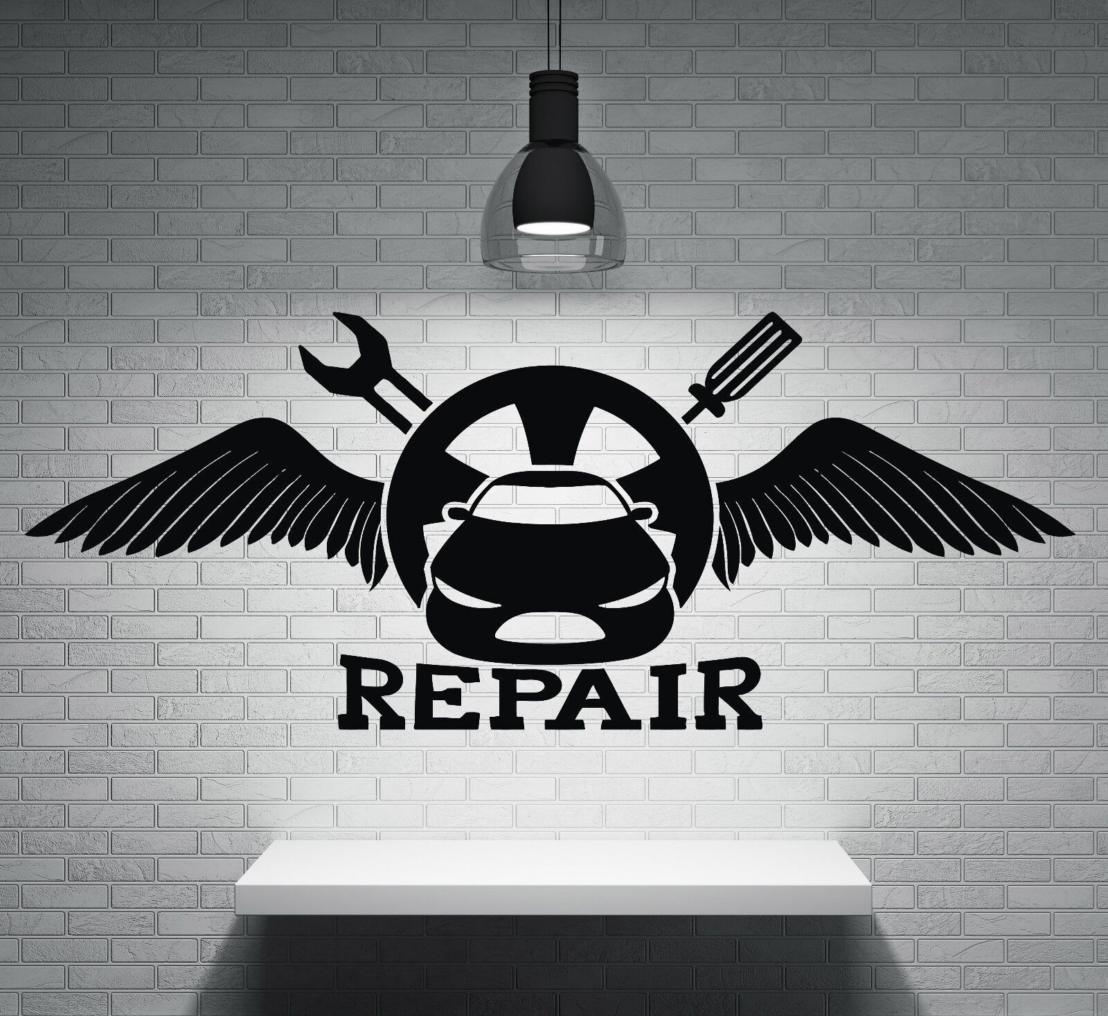 Vinyl Decal Wall Sticker Car Auto Shop Body Repair Tools Wrench Pit Stop (n295)