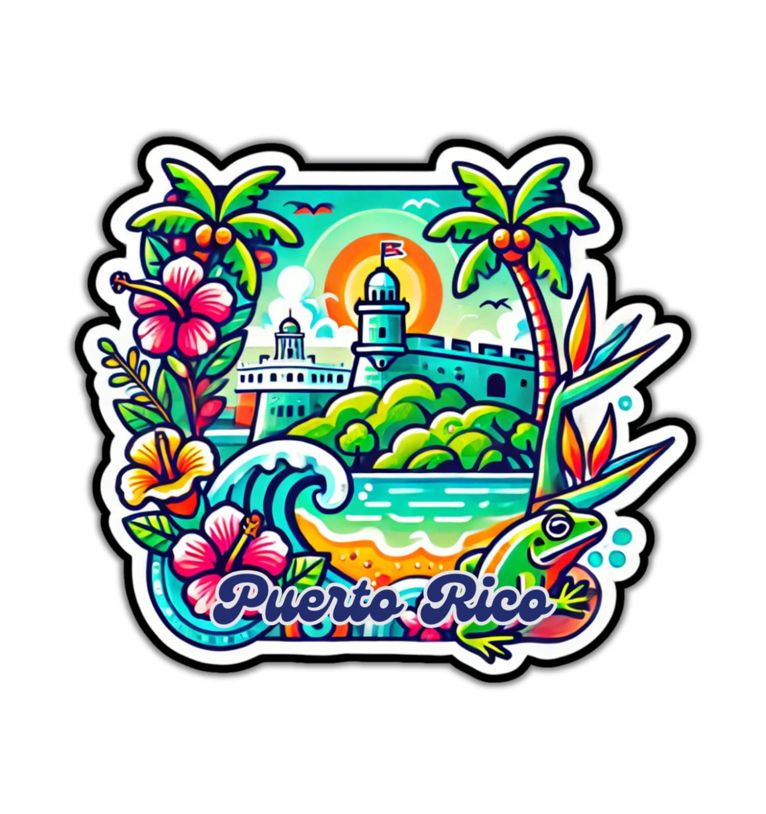 Puerto Rico Fridge Magnet or Laptop Sticker