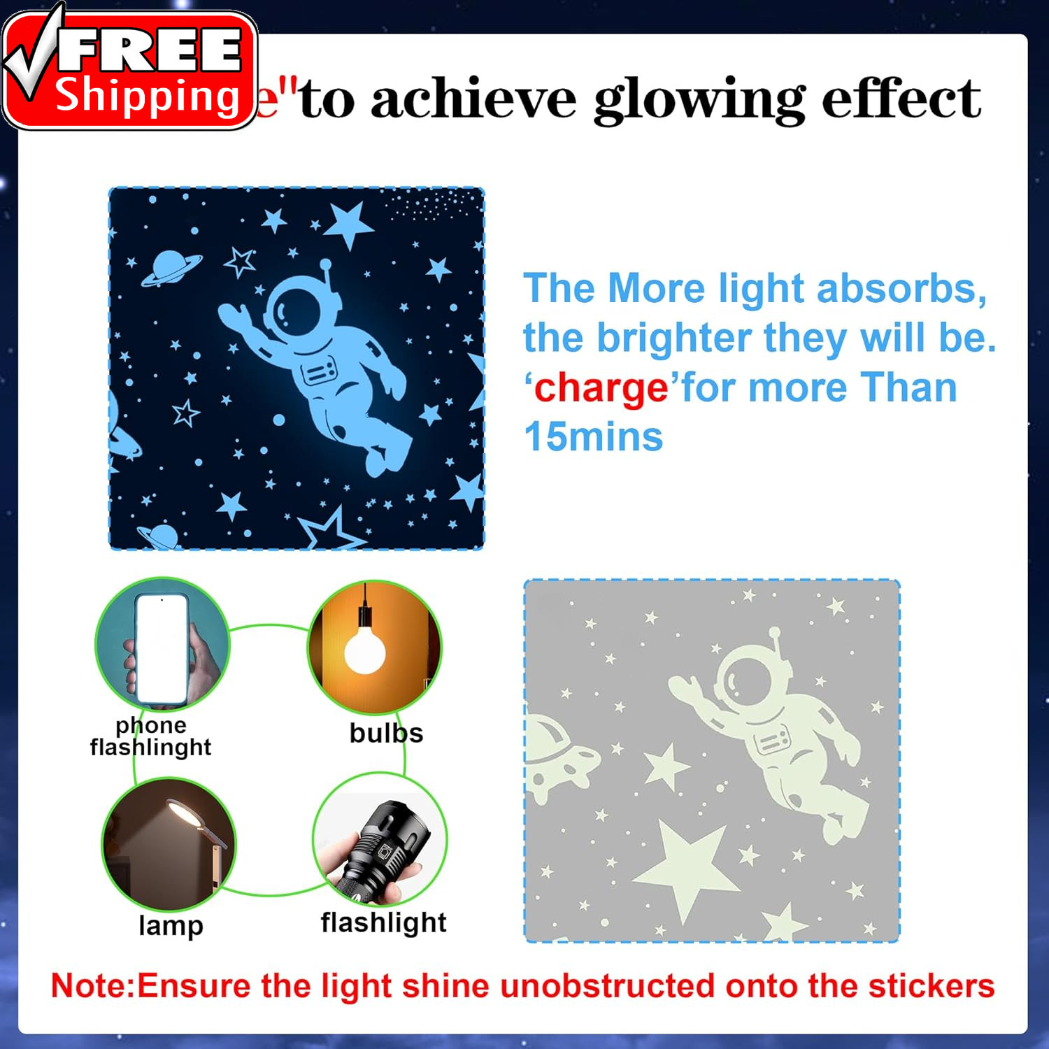 530Pcs Glow in the Dark Stars for Ceiling,Space Galaxy Wall Decals | Glow in the