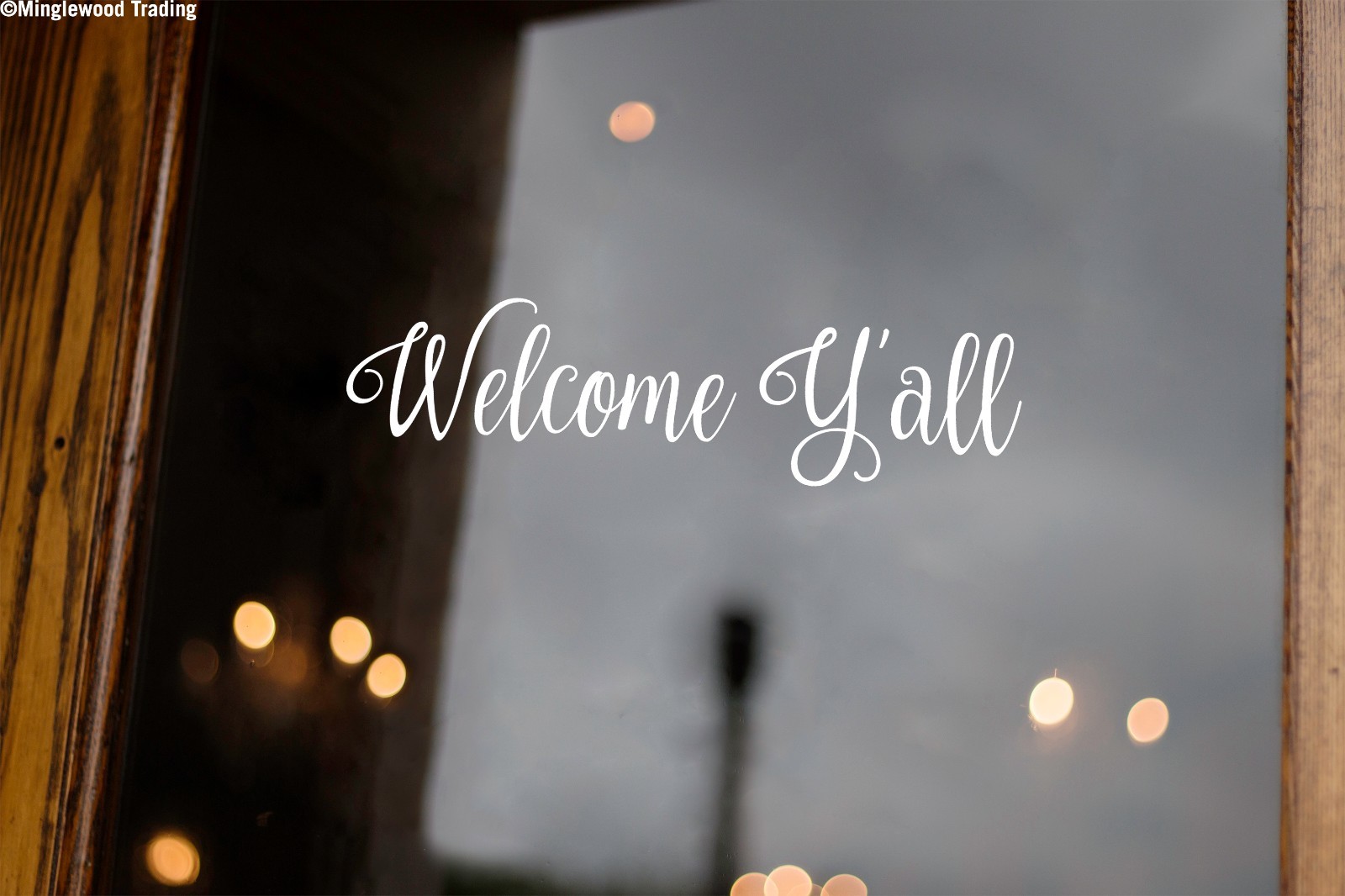 Welcome Y'all Vinyl Sticker – Front Door Porch Greeting – Die Cut Decal