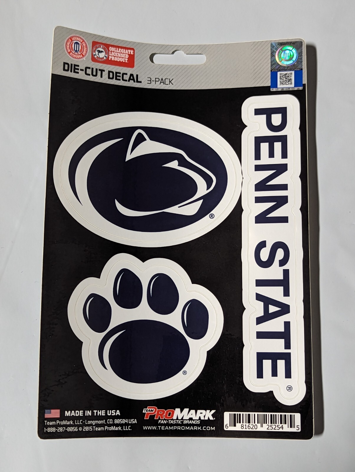 Penn State 3-Pack Die-cut Decals Stickers Sheet Measures 5" x 7" New!