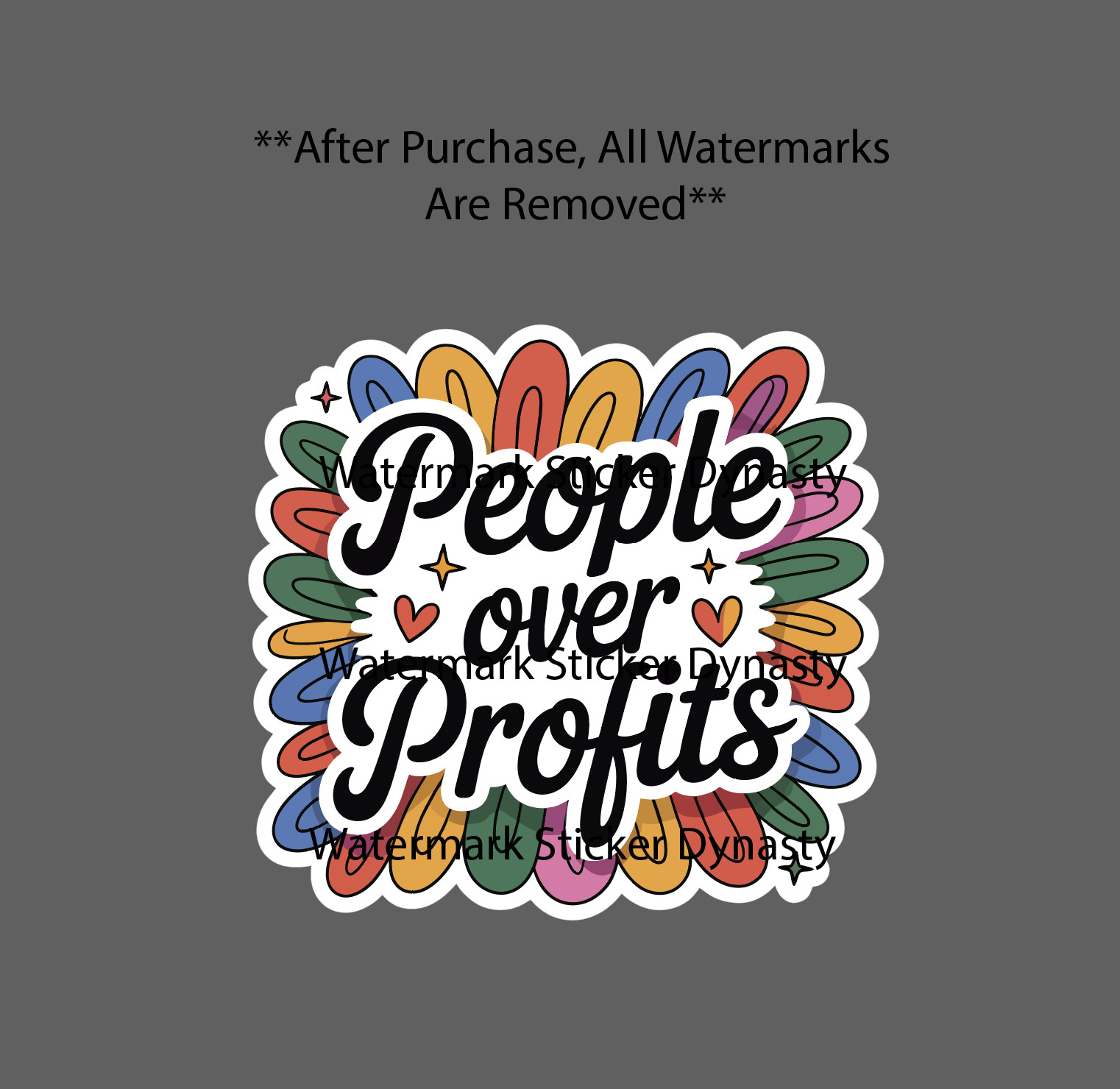 People Over Profits Sticker Waterproof Decal Business Love Gift Life NEW
