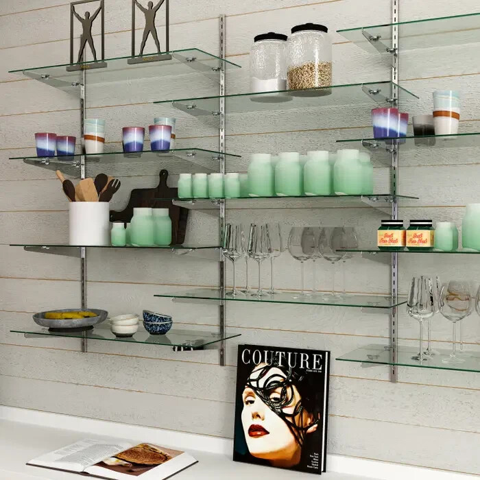 8"W X 24"L Tempered Glass Shelves Econoco SHGL824 (Pack Of 5)