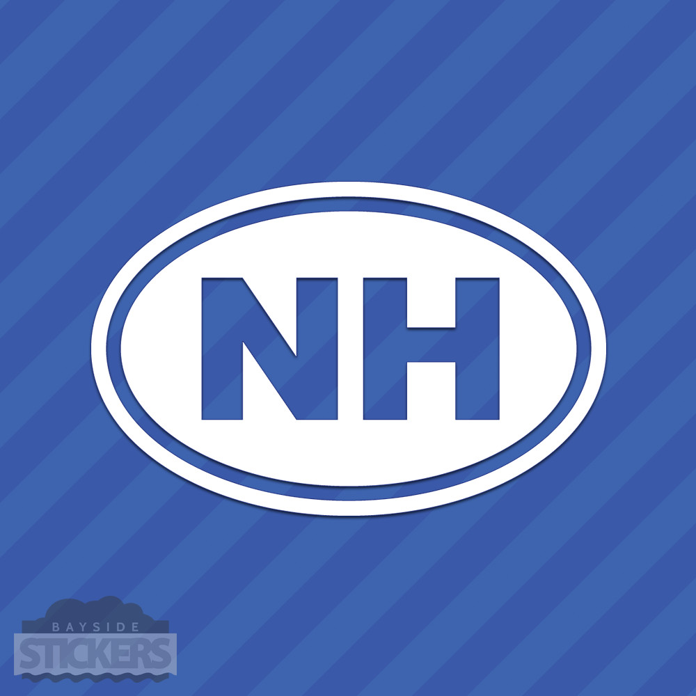 New Hampshire NH Oval Vinyl Decal Sticker