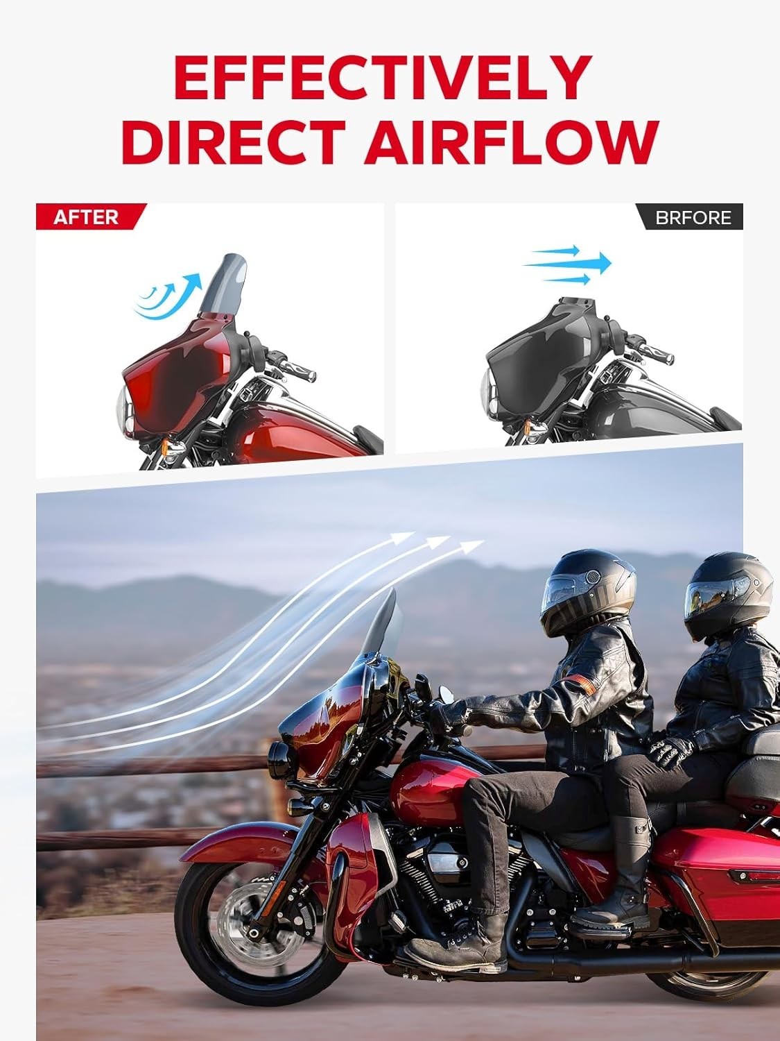 10 Wave Windshield Harley Davidson Touring Street Glide 2014-2023 Tint
