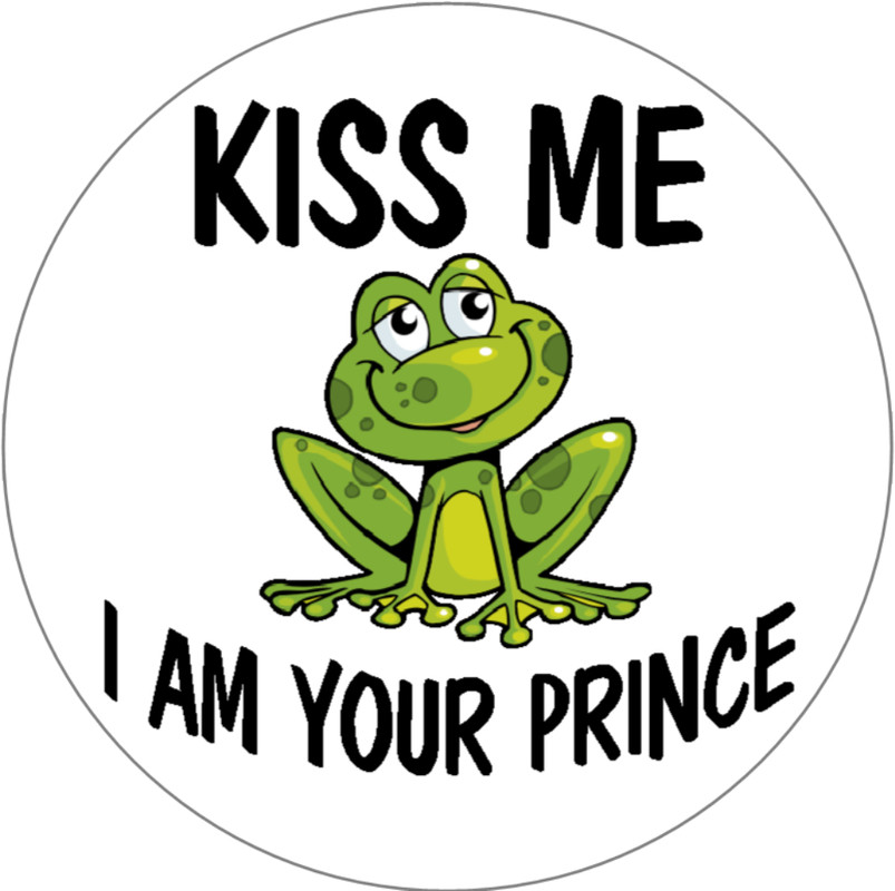 Kiss Me I Am Your Prince – Circle Sticker Decal 3" x 3"