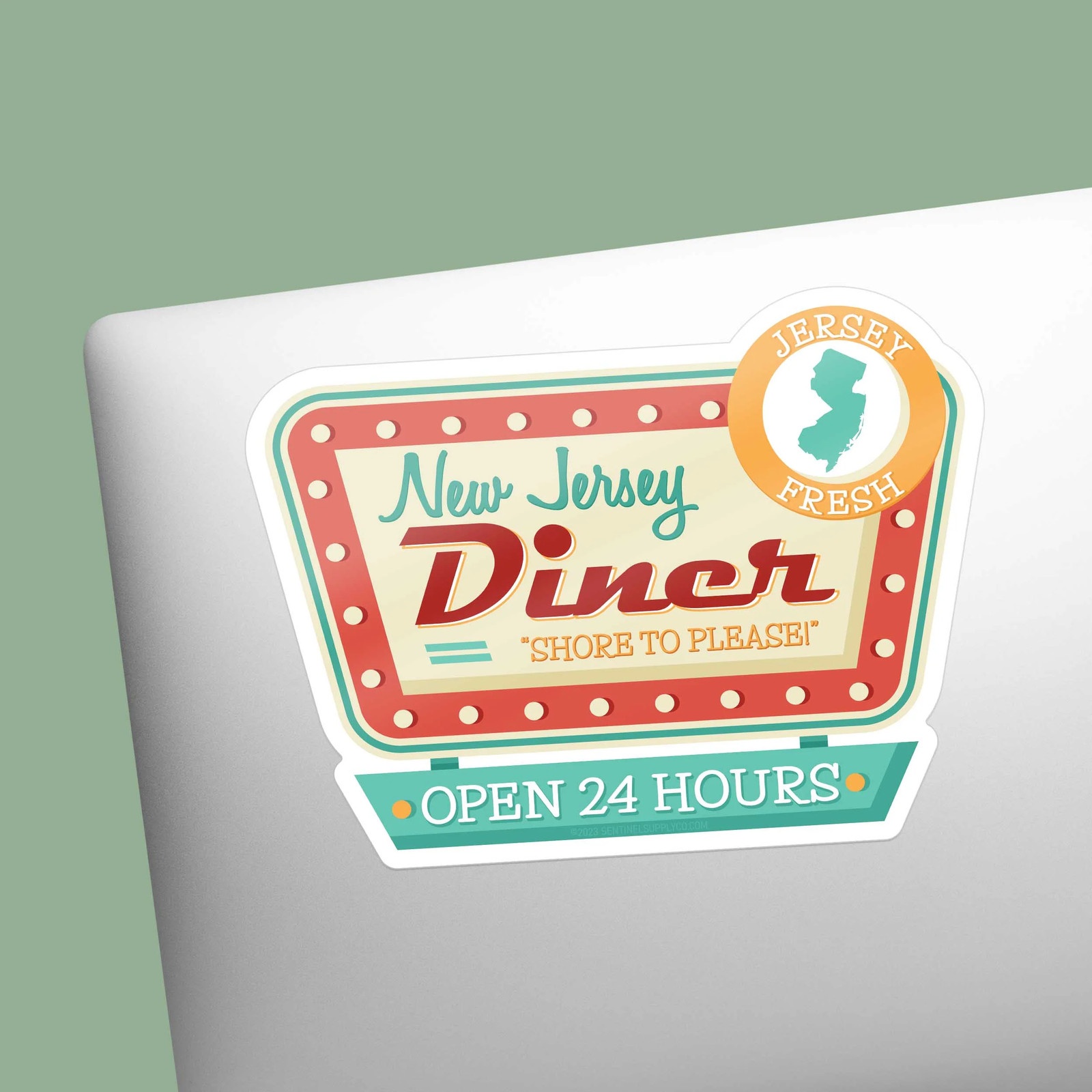 New Jersey Diner Sticker – Cute NJ Decal for Laptop & Hydroflask Water Bottle