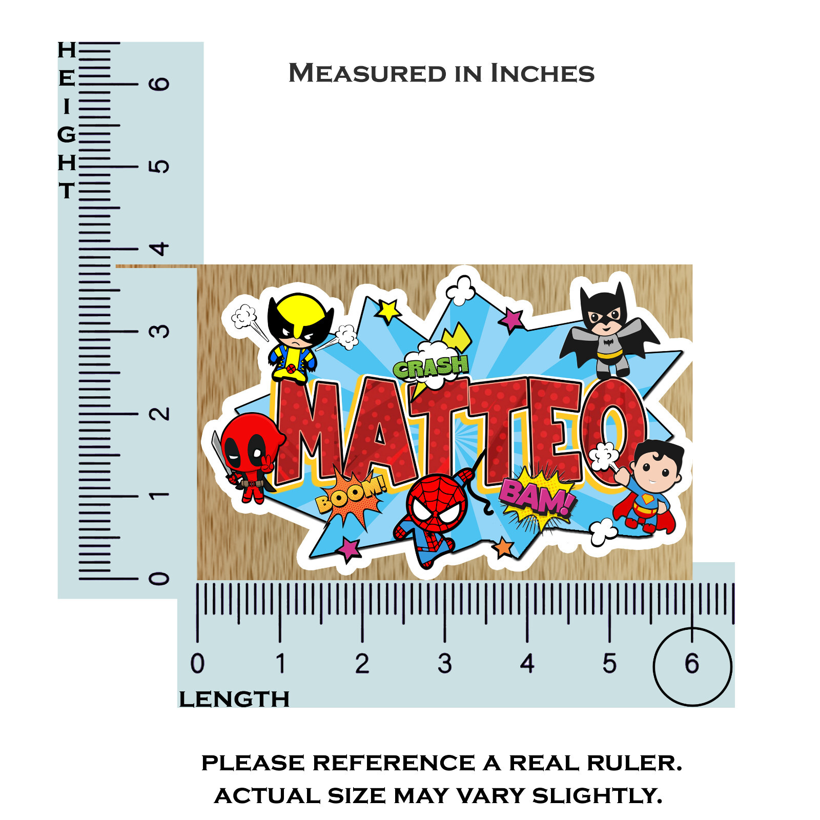 Custom Name Sticker · Vinyl · Personalized · Superhero Style · Cool Aesthetic