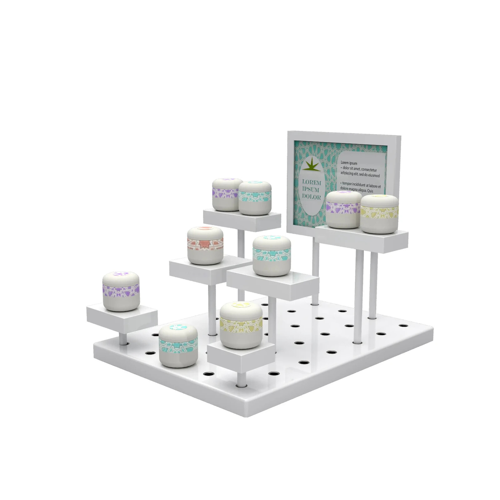 Modular Multi Level Display Riser Kits Small Unit High Gloss White ZNKIT1GW