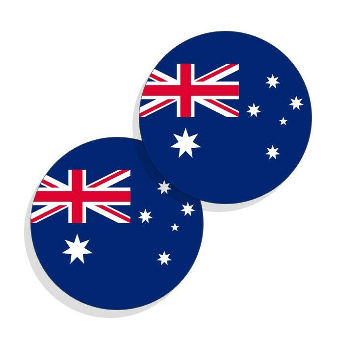 Australia Flag Stickers Flag Decals Vinyl Indoor Outdoor Stickers Round 4pack