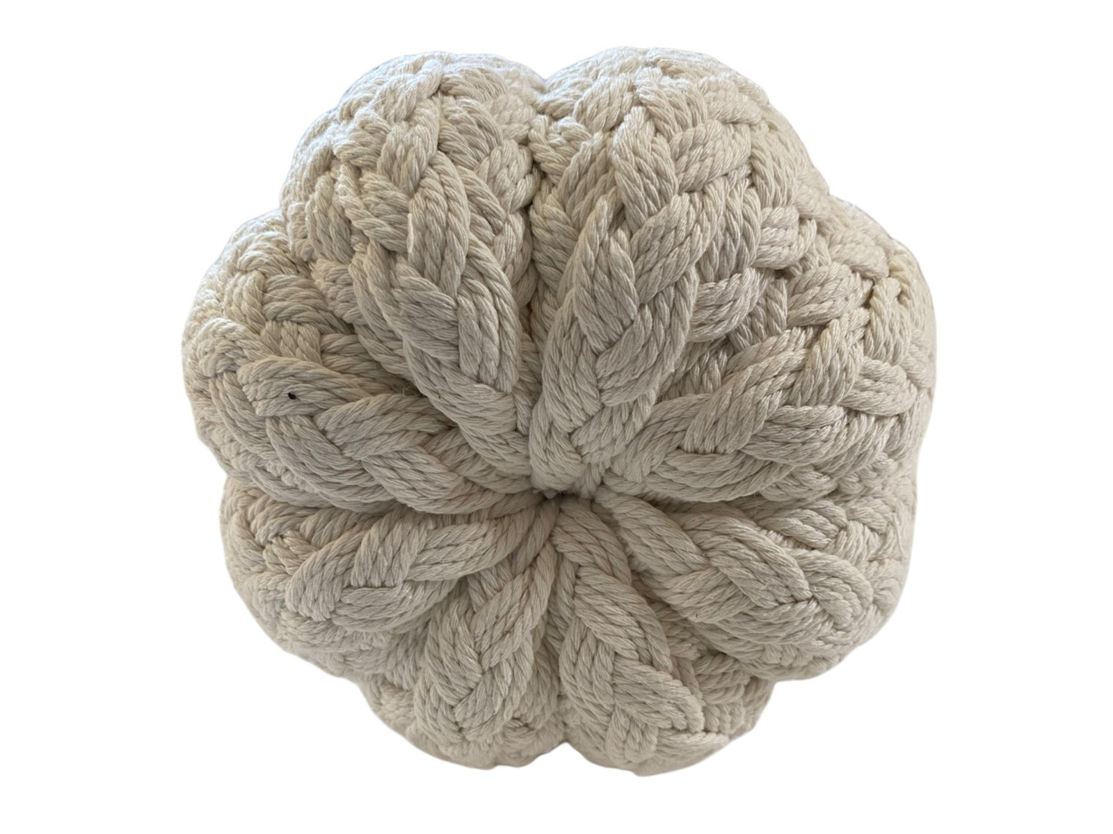 Primitives By Kathy Cream Braided Pumpkin 7.75" Diameter x 7.75" NEW
