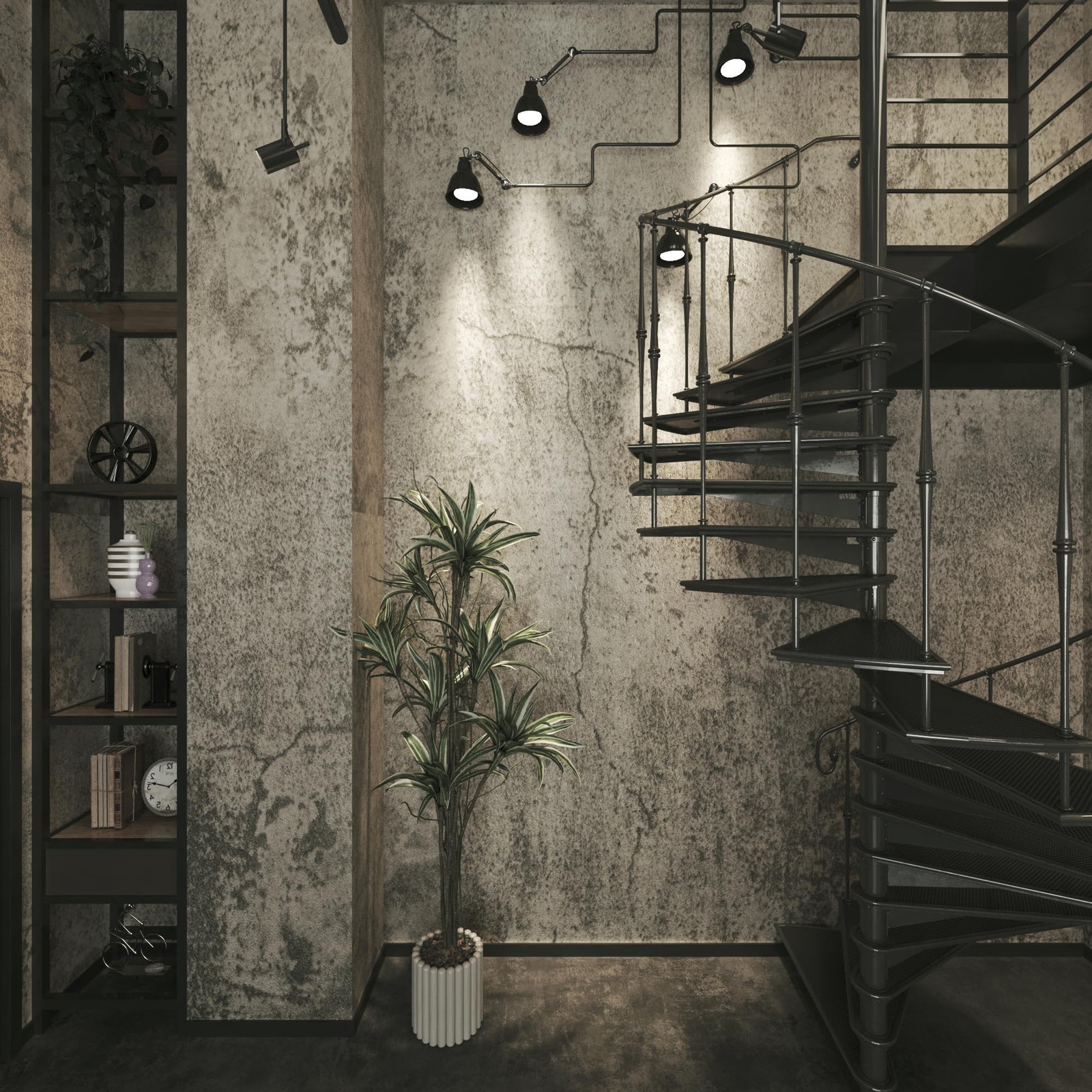 48x354inch Extra Wide Grey Concrete Peel Stick Wallpaper 3D Cement Look Conta…
