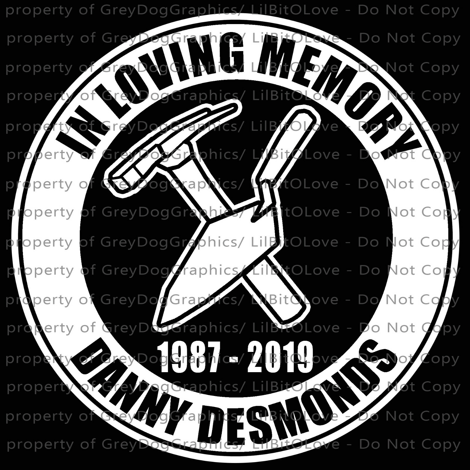 PERSONALIZED IN MEMORY VINYL DECAL BRICK MASON MASONRY TROWEL HAMMER STICKER