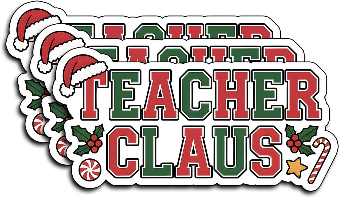 3Pcs Christmas Stickers Funny Holiday Vinyl Decals 3X1.5