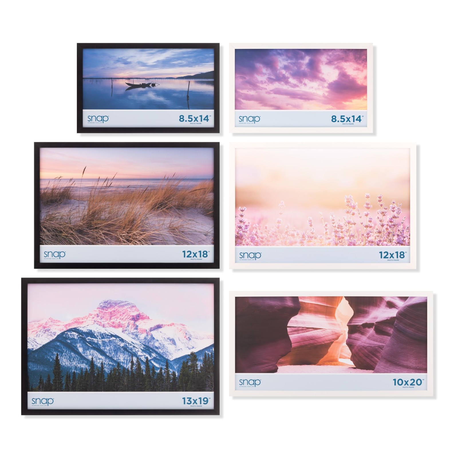 Snap – 10"x20" White Wood Wall Poster Frame – Wall Mount Display – Perfect Fi…