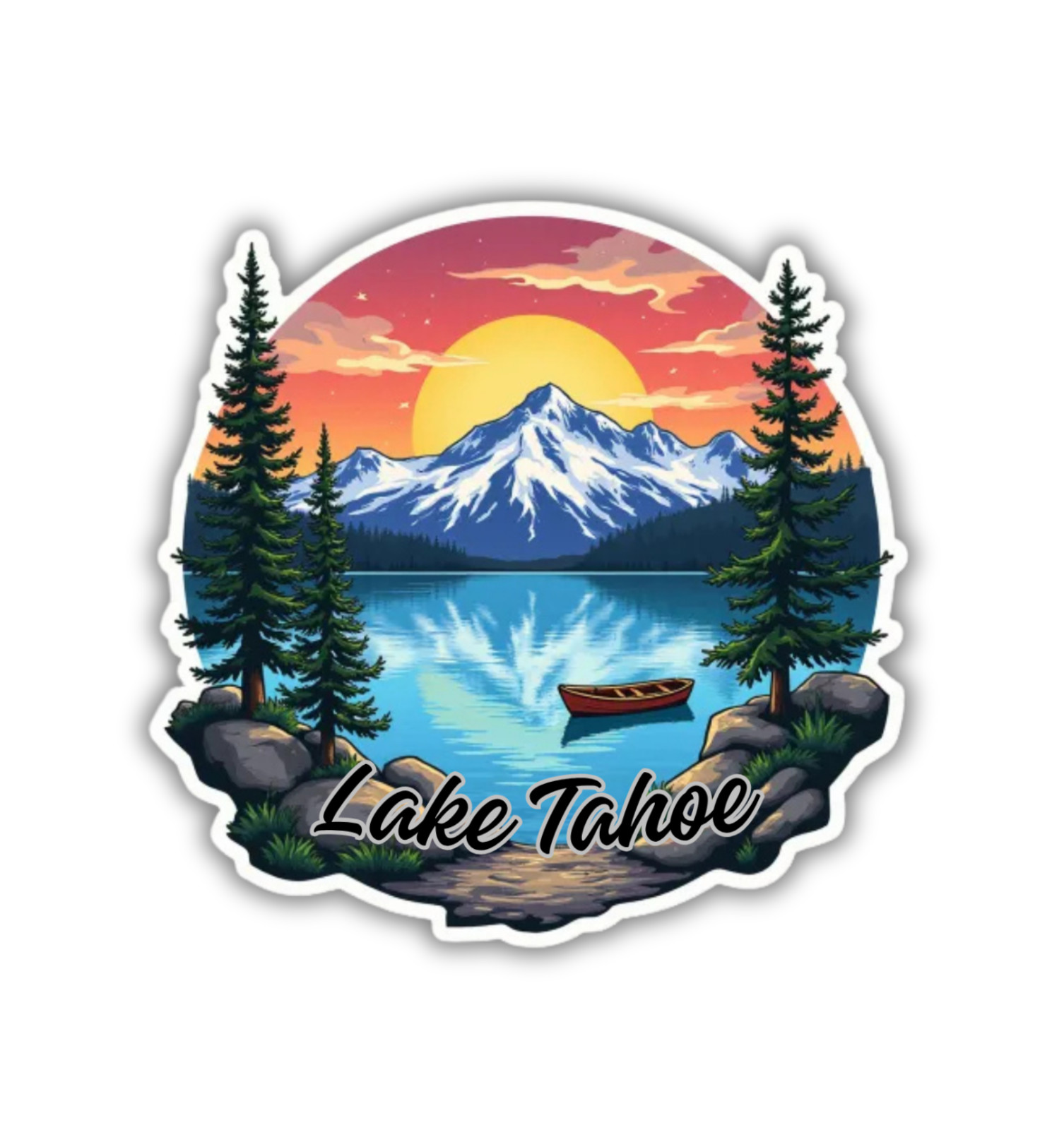 Lake Tahoe Fridge Magnet or Laptop Sticker