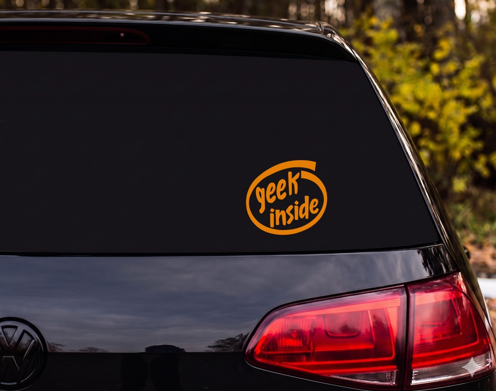 Geek Inside Oval Funny Die Cut Vinyl Decal Laptop Window | Gamer Gift