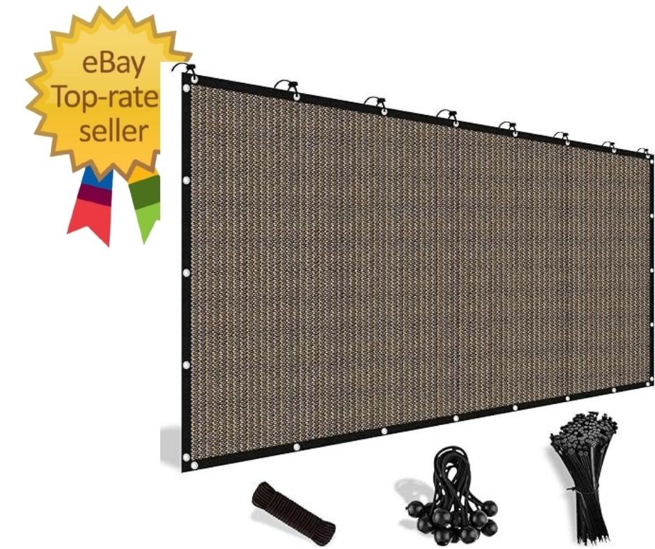 90% Sun Shade Cloth with Grommets, 10' X 12' Pergola Shade Cover Canopy, Mesh…