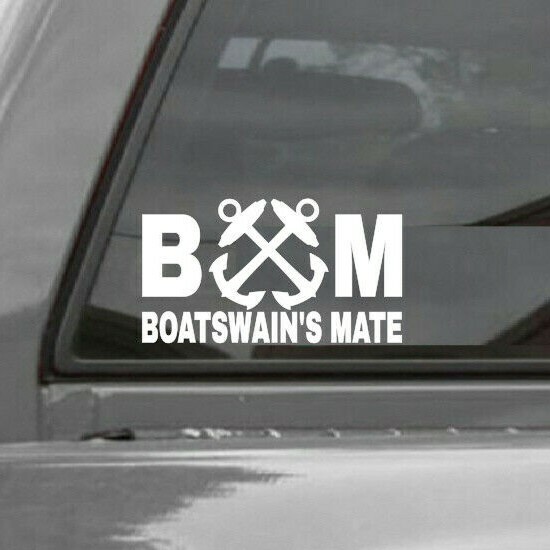 BOATSWAIN'S MATE BM U.S.NAVY Vinyl Window Decal Sticker