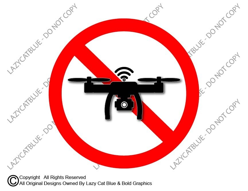 No Drone Decal Sticker Spies Drones Citizen Privacy Zone Dont Spy Anti-Drone USA