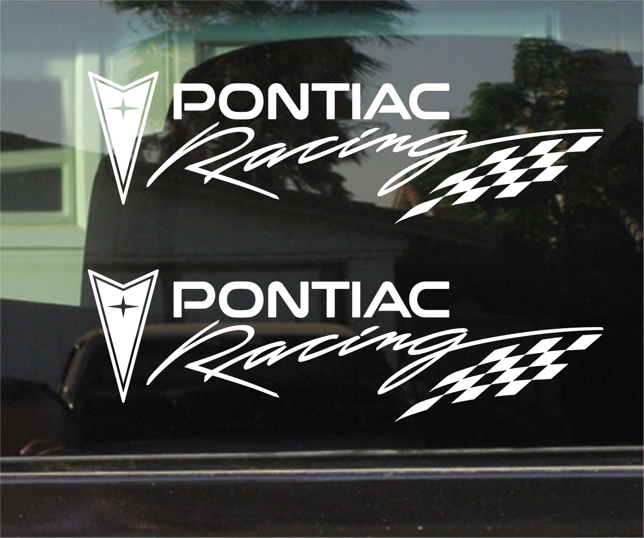 PONTIAC RACING 10" VINYL DECAL / STICKER PAIR