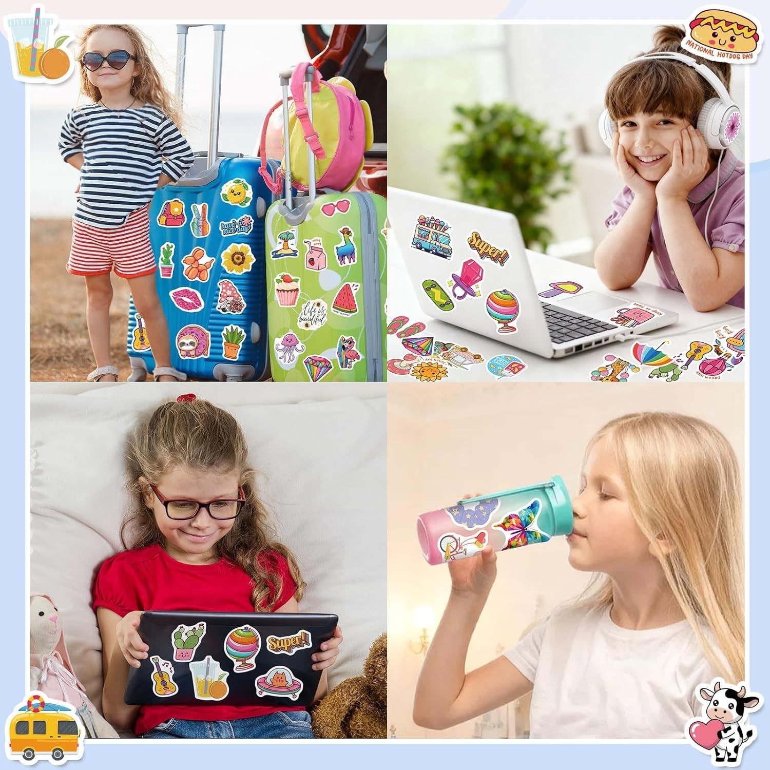 300 PCS Cute Stickers for Kids,Water Bottle Sticker Pack for Teens Girls Boys…