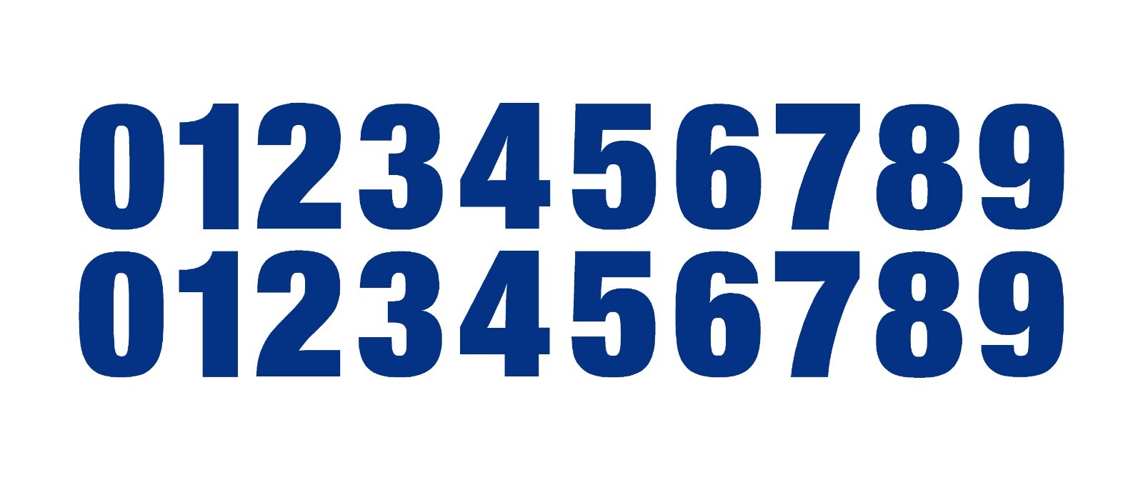 0-9 Reflective Numbers Blue Sticker Vinyl Decal pick 1"-12" Set Of 20 (RV2-2)