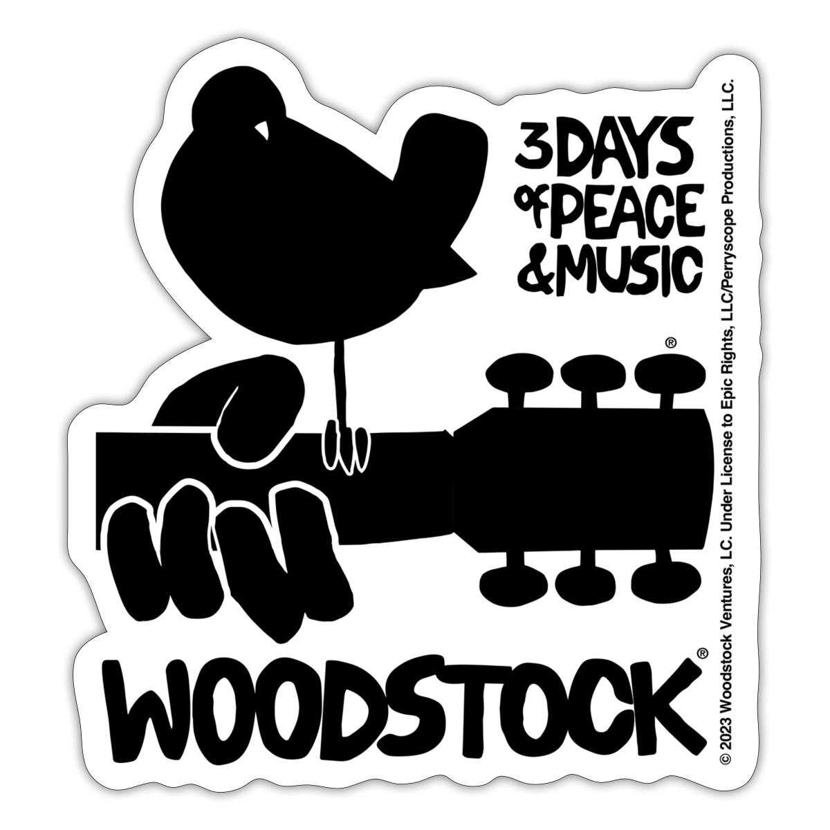 Woodstock Logo 3 Days Of Peace & Music Sticker
