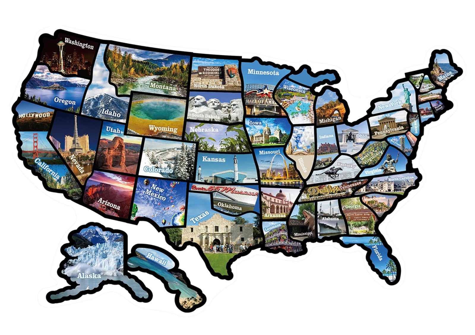 RV Map of States Sticker Visited Track Your Travel | 11×17" RV Map Decals for