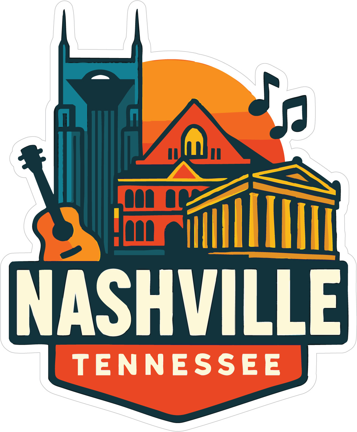 Nashville Sticker Decal Vinyl Die-Cut City Skyline Landmark Design
