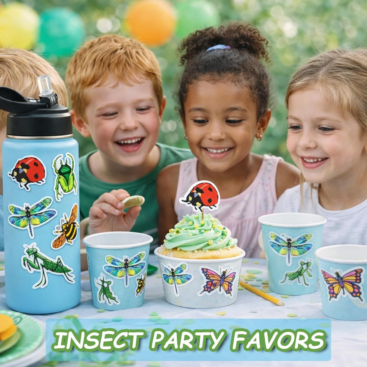 Fun Insect Vinyl Stickers for Kids – 50PCS Waterproof Decor for All Occasions