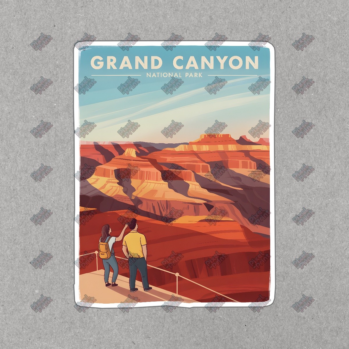 Vintage Grand Canyon National Park Art Print Scenic Landscape Travel #8529