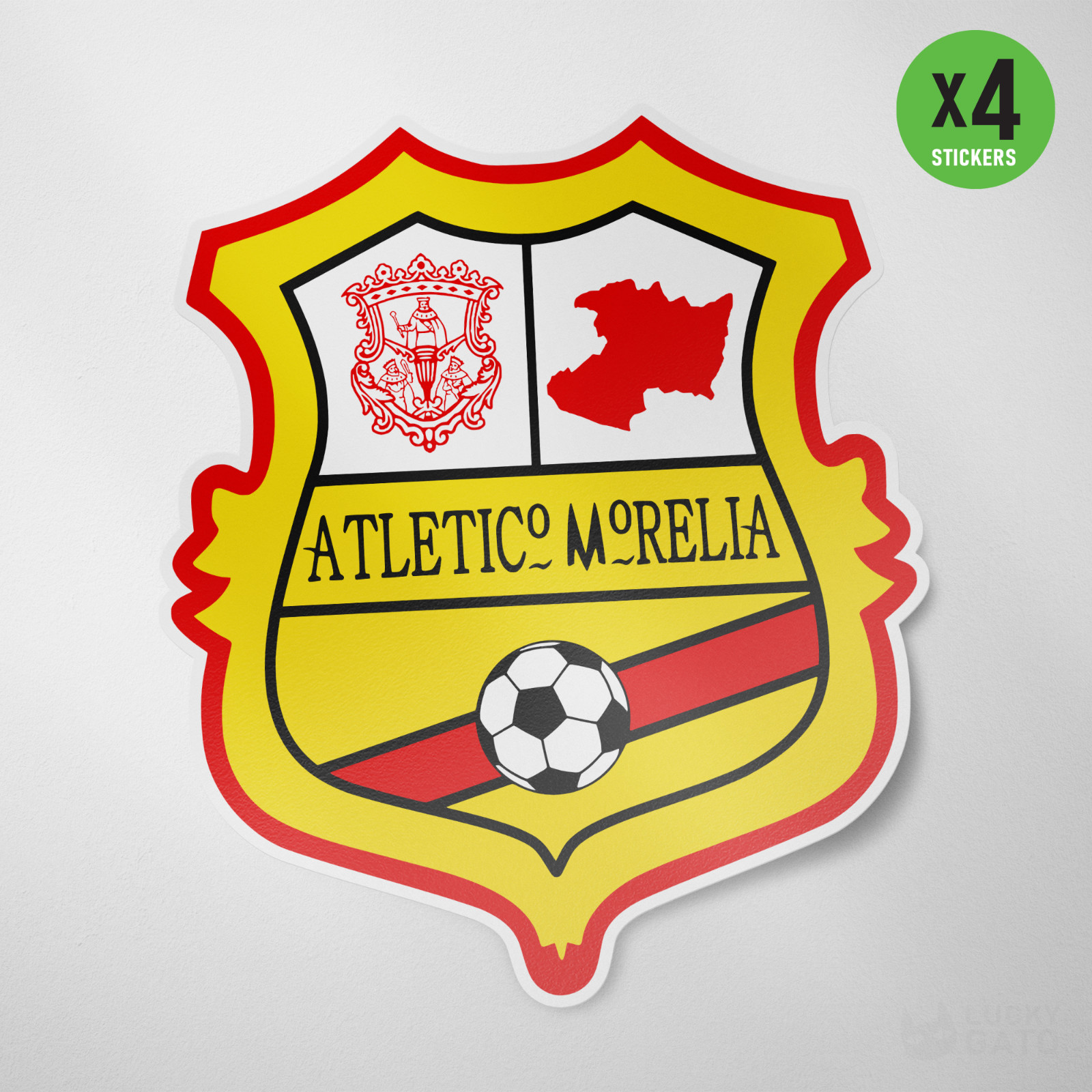 Atletico Morelia Mexico 4 Pack Sticker Vinyl DecalCalcomania Liga MX Futbol