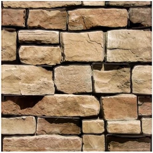 3D Peel and Stick Faux Stone Wall Panels 11.8" x 11.8" 10-Pack, Stone-Look Wa…