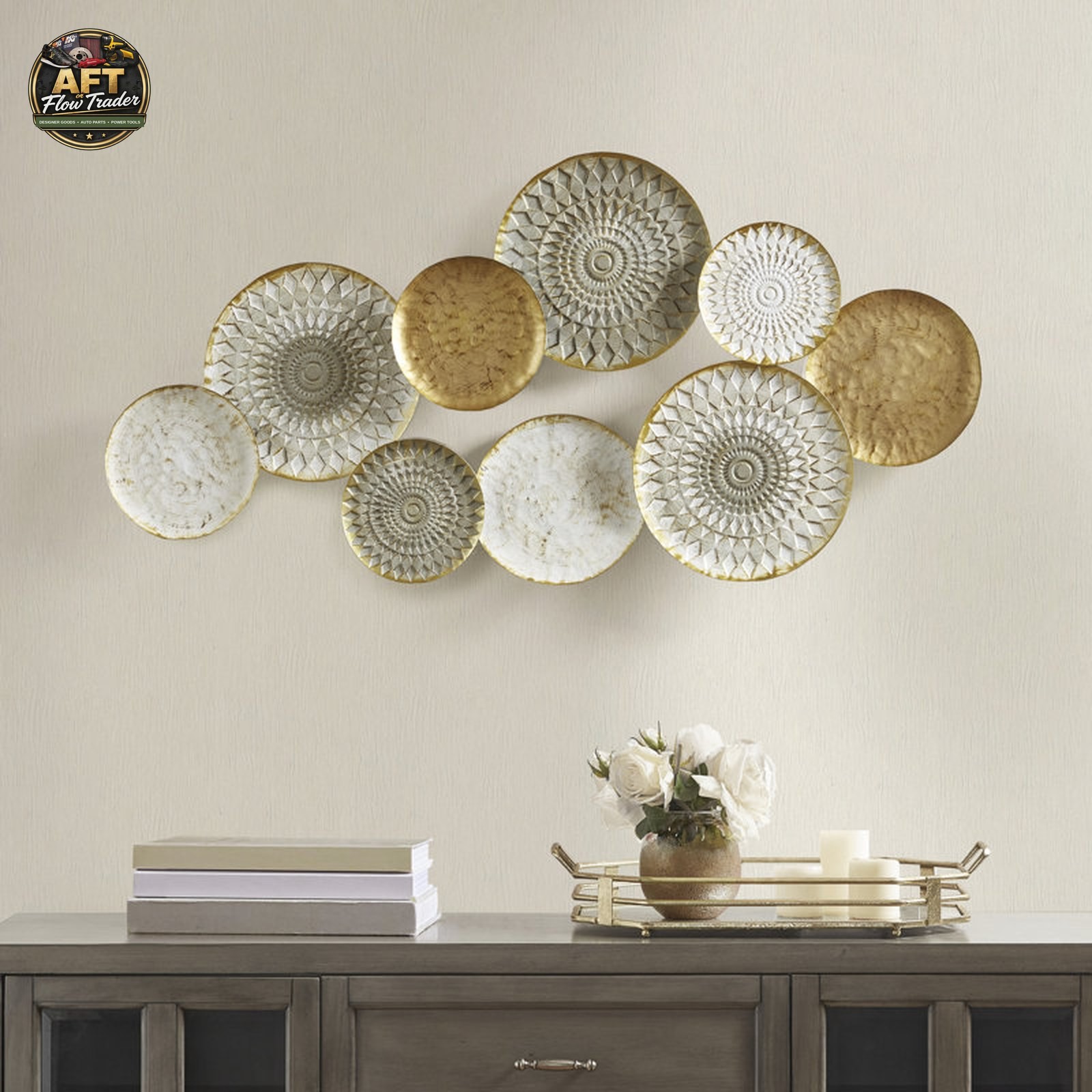 Dakota Fields Multi-colored Geometric Metal Discs Wall Décor