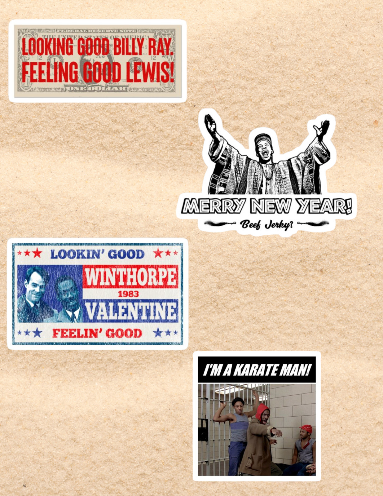 Trading Places 80's Movie 4pc Sticker Pack