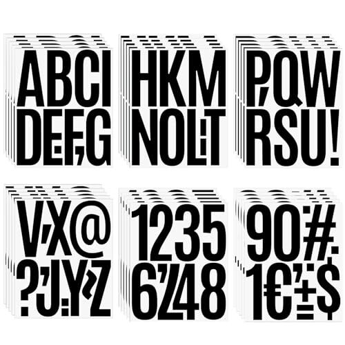 HLLNME 300PCS 5 In Letter and Numbers Stickers 30 Sheets Vinyl Self Black
