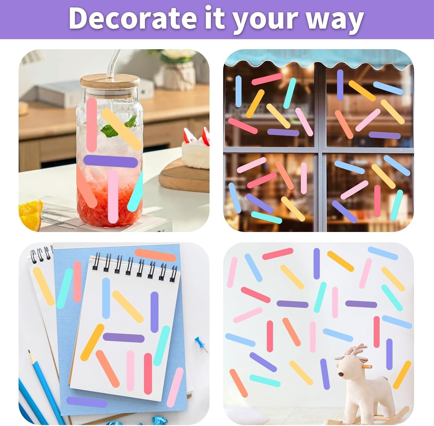 300 Pcs Confetti Wall Decals – Peel and Stick Sprinkle Vinyl Stickers for Kid…