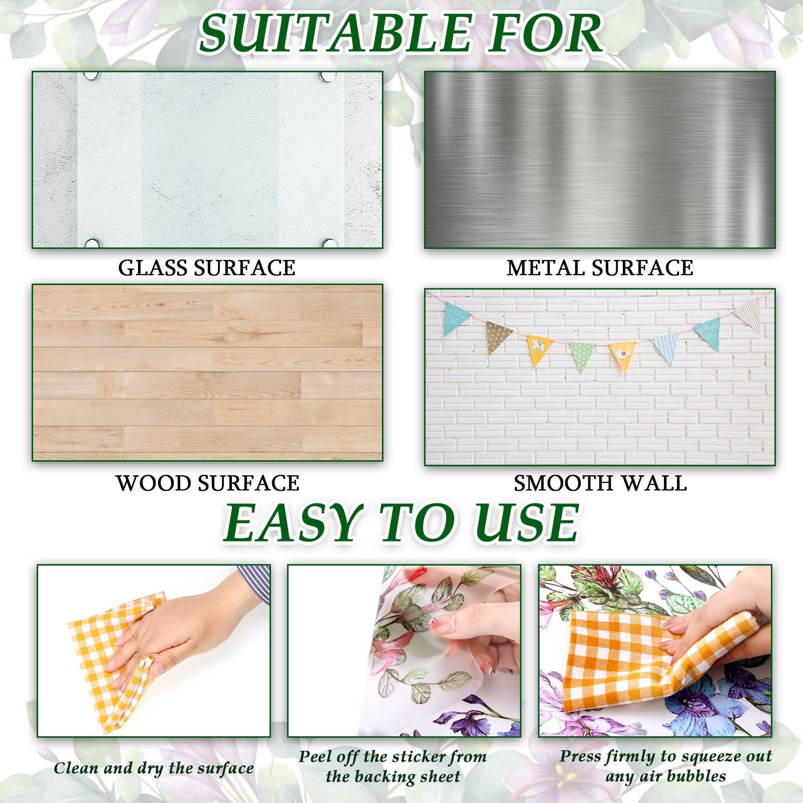 Outus Flower Wall Decals Floral Butterfly Wall Stickers Wildflower Greenery W…