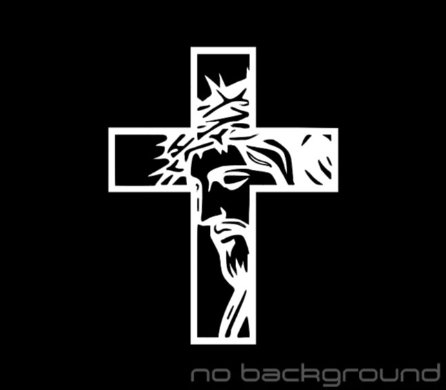 JESUS Cross Vinyl Die Cut Decal Sticker – Christ Christian Religious God Church