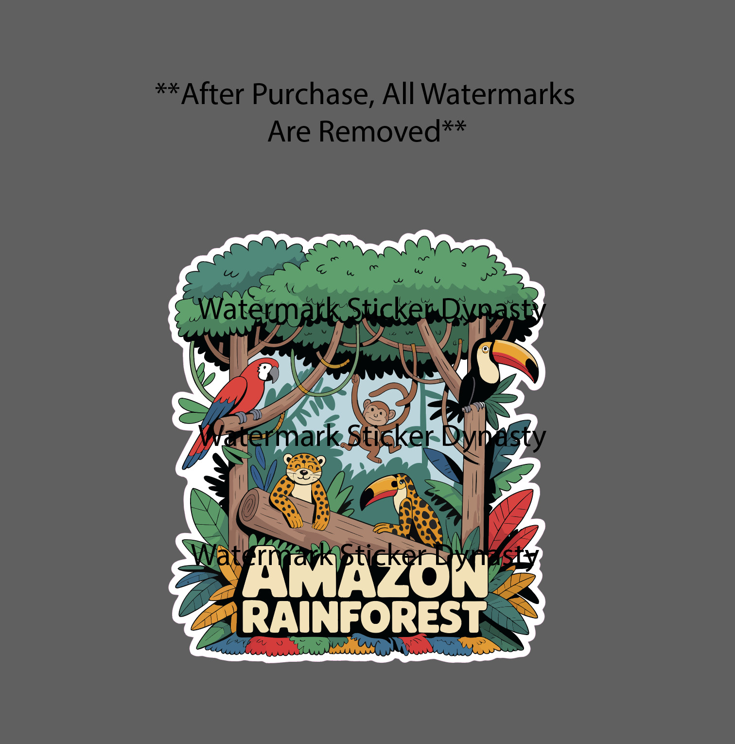 Amazon Rainforest Sticker Waterproof Decal Animals Outdoor Travel Wild Gift NEW