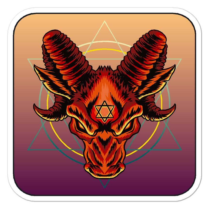 Satanic Demon Horns, Vinyl Decal Sticker, Indoor Outdoor, 3 Sizes, #7921