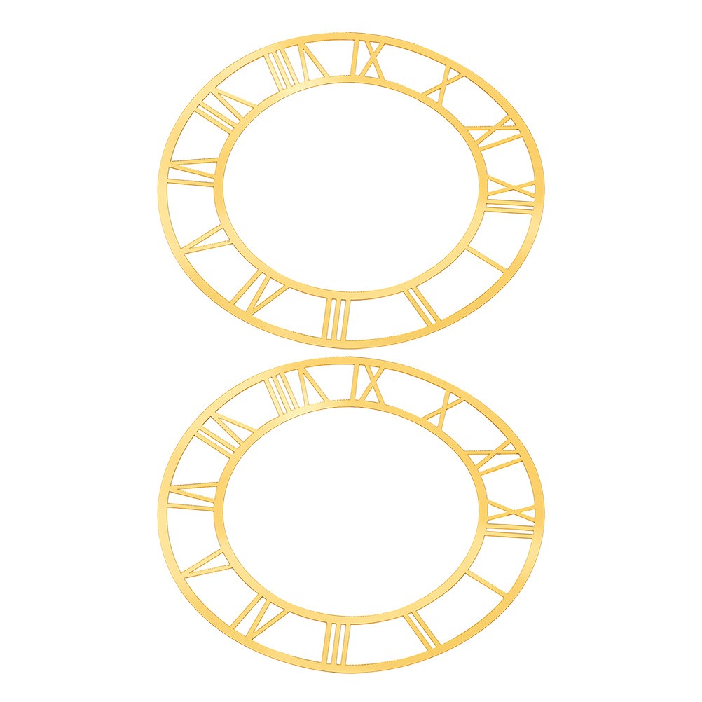 2 Pcs Roman Numeral Wall Watch Mirror Decals Peel and Stick Clock Face
