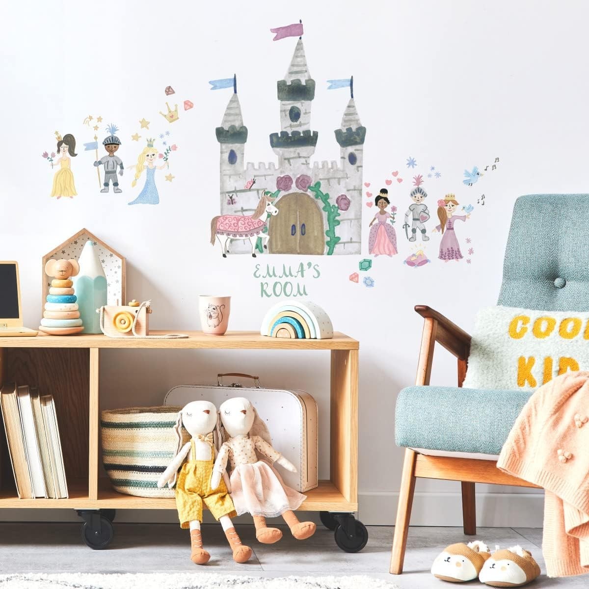 Princess Castle Wall Decals – 143 Repositionable Stickers for Kids’ Rooms