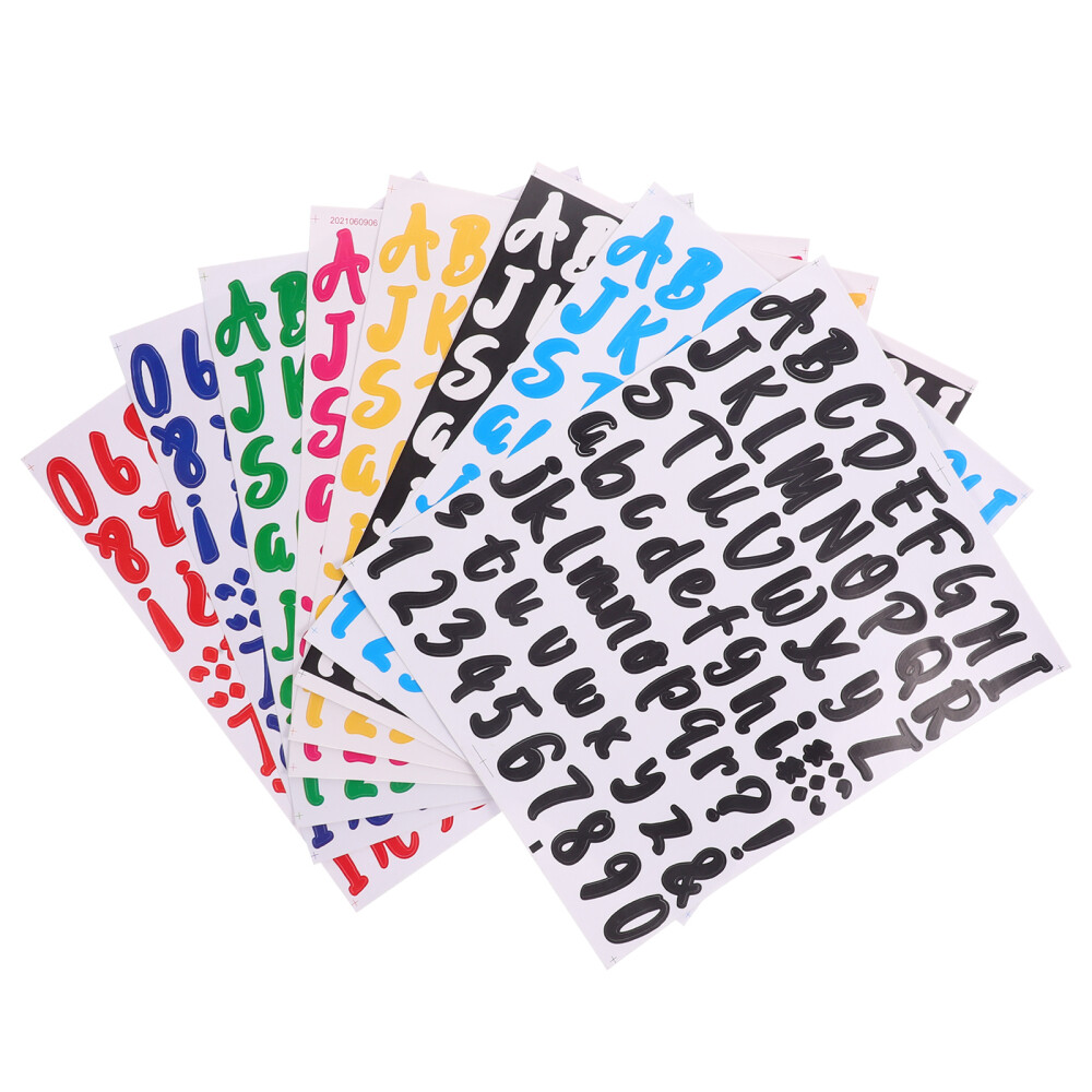 8 Sheets Stickers Sign Letters Kit Craft Letters for Mailbox Home Decoration