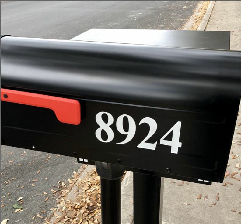 SET OF 2 – Custom Mailbox Numbers Solid Colors Vinyl Decals Stickers House
