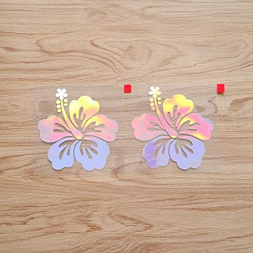 Hibiscus Flower Hawaii Vinyl Decal Sticker – 2 Pack Holographic – 4 Pack